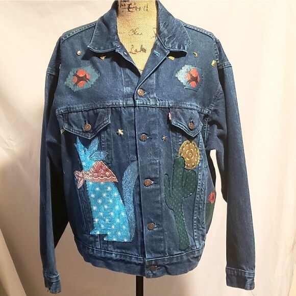 Levi's | Vintage Southwestern Painted Jean Jacket - Picture 1 of 6